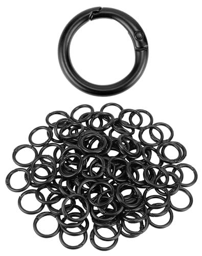 QWORK Spring O Ring, 100 Stück Stahl Runde Karabinerhaken für Rucksäcke, Handtaschen und mehr von QWORK