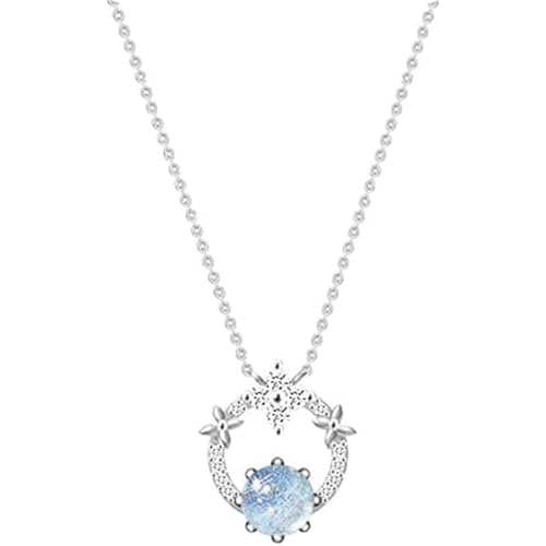 QWPYDXN 925 Silber Halskette Blumen Schlüsselblätter Kette Schmuck Geschenk für Frauen und Mädchen einzigartig Schmuck für jeden Tag von QWPYDXN