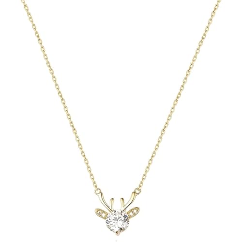 QWPYDXN Fawn Anhänger Halskette 925 Silberhals Orament Creative Fashion Clavicilic Kette Schmuck Geschenk für Frauen und Mädchen Schmuck für jeden Tag von QWPYDXN