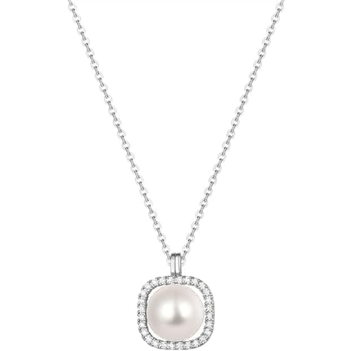 QWPYDXN Retro Pearl Pendant Halskette Modelicht Luxus 925 Silber -Schlangekette Kette Elegant Charming Clothing Accessoires Schmuck für jeden Tag von QWPYDXN