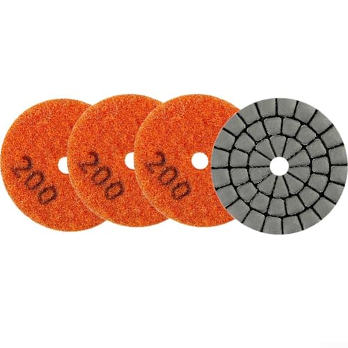 QWWZVQHJ 4PCS 2 Zoll 50mm Nass-Trocken-Polierpad-Typ for Granit-Marmorfliesen-Schleifscheiben, Nass-Trocken-Stein-Granitfliesen-Polierpad-Set for Bohrer, Schleifer, Polierer(4PCS Grit 200) von QWWZVQHJ