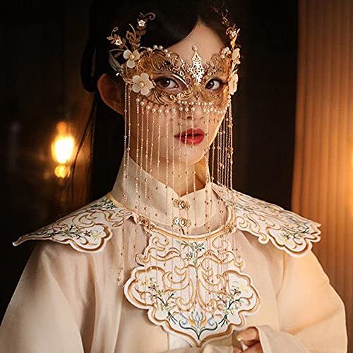 QXSJEDYCH Hanfu Gesicht Vorhang Alten Stil Quaste Maske Hanfu Kopfschmuck Chinesischen Stil Kostüm Dekor Weibliche Prop Party Cosplay Zubehör Schmuck von QXSJEDYCH