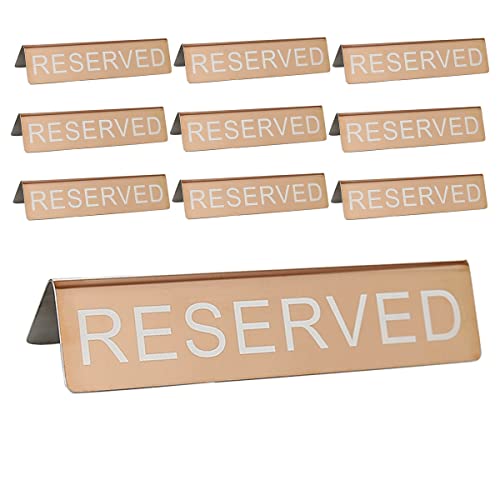 QXWDTW Tischnummern, Nummernkarten 10 Stück „Reserviert“-Tischschilder, Edelstahl-Tischschild „Reserviert“ for Restaurants, Hochzeiten, 5 x 21 cm(OneColor) von QXWDTW