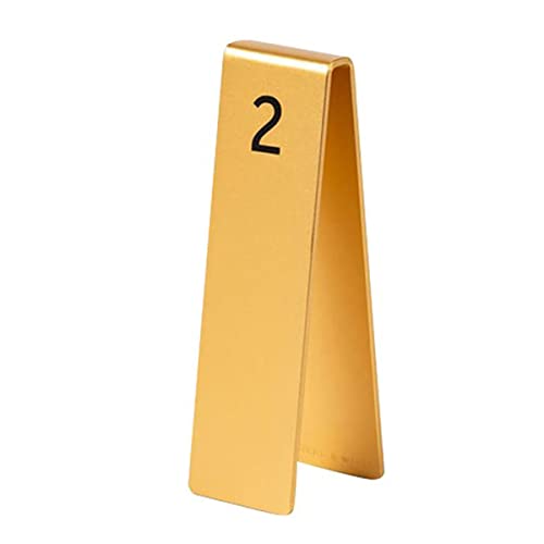 QXWDTW Tischnummern, Nummernkarten Goldene Tischkarten for 1–10, stapelbar, vertikal, doppelseitig, Tischnummernschild, Restaurant-Nummernschild, Essensschilder, Tischschilder, 17 x 5 cm(OneColor) von QXWDTW