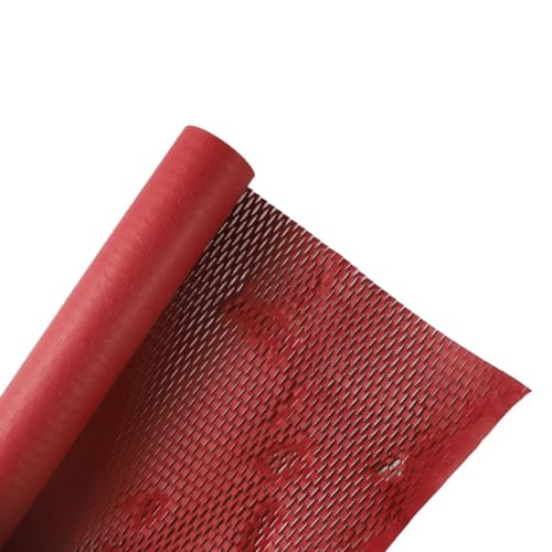 QXYOGO Wabenpapier Verpackungspapier 1 Rolle Mesh-Waben-Kunstpapier – weiß/schwarz/rosa/grün, dehnbares Gitterpapier for Blumenverpackungen, Kunstverpackungen for Blumenläden(Red) von QXYOGO