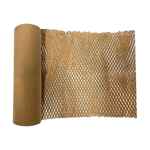 QXYOGO Wabenpapier Verpackungspapier 10/30/50 Meter Wabenpapier, zerbrechliche Tassenvase, Kunstwerk, Polsterung, Verpackungsmaterial, Kraftpapier, Rolle, Blumen, Geschenkpapier(W 25cm L30 Meters) von QXYOGO