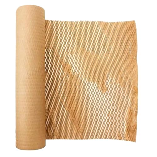 QXYOGO Wabenpapier Verpackungspapier 10 m Waben-Geschenkpapier, Verpackung for kleine Unternehmen, Umzug, umweltfreundliche Alternative Verpackung, braunes Geschenkpapier(Brown30cmx10m) von QXYOGO