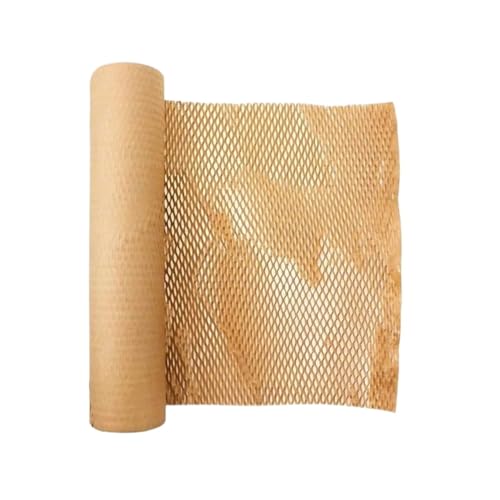 QXYOGO Wabenpapier Verpackungspapier Kraft-Wabenpapier, umweltfreundlich, biologisch abbaubar, Wabenpapier, Blumenstrauß-Futter, Geschenkpapier, Geschenke, Geschenkpapier(Brown 30cmx10m) von QXYOGO