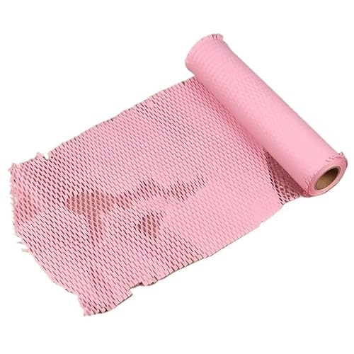 QXYOGO Wabenpapier Verpackungspapier Rosafarbenes Waben-Geschenkpapier, 30 cm x 6 m, Recycling-Pad, Wickelrolle, Umweltschutz, Transport, Mobile Verpackung, Blumenstrauß von QXYOGO