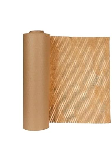 Wabenpapier Verpackungspapier Wabenförmiges, faltbares Verpackungsmaterial, braun, 30 cm, biologisch abbaubar, for Selbermachen, dekoratives Geschenk, Verbesserung der Verpackungseffizienz, Polsterpap von QXYOGO