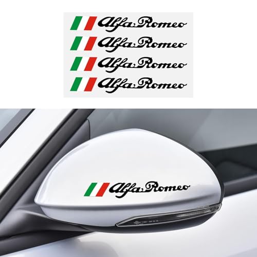 4 Stück Auto Emblem Aufkleber für Alfa Romeo Stelvio Giulietta Spider GT Mito 147 156, Abzeichen Buchstaben Emblem-Aufkleber Sticker Frontgrill Karosserie Kofferraum Abzeichen Dekoration Aufkleber von QYCJKL