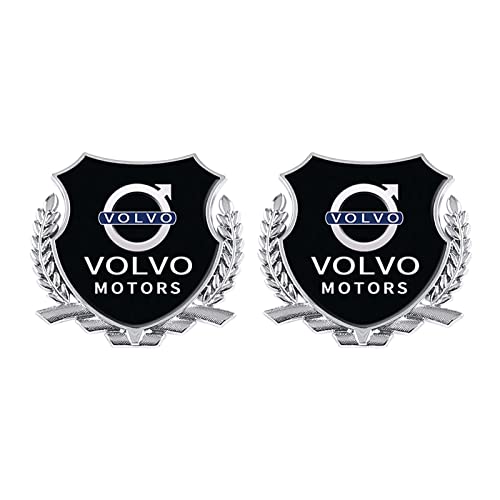 QYCJKL 2 Stück Auto Emblem Aufkleber für Volvo, Abzeichen Buchstaben Emblem-Aufkleber Sticker Frontgrill Karosserie Kofferraum Abzeichen Dekoration Aufkleber,B Silver von QYCJKL