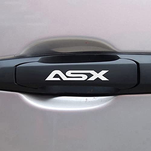 QYCJKL 4 Stück Auto Emblem Aufkleber für Mitsubishi ASX 2011-2015, Abzeichen Buchstaben Emblem-Aufkleber Sticker Frontgrill Karosserie Kofferraum Abzeichen Dekoration Aufkleber,B White von QYCJKL