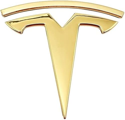 QYCJKL Auto Emblem Aufkleber für Tesla Model 3, Abzeichen Buchstaben Emblem-Aufkleber Sticker Frontgrill Karosserie Kofferraum Abzeichen Dekoration Aufkleber,A Yellow von QYCJKL