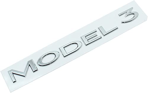 QYCJKL Auto Emblem Aufkleber für Tesla Model 3, Abzeichen Buchstaben Emblem-Aufkleber Sticker Frontgrill Karosserie Kofferraum Abzeichen Dekoration Aufkleber,C Silver1 von QYCJKL