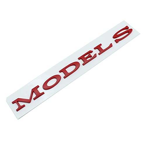 QYCJKL Auto Emblem Aufkleber für Tesla Model S, Abzeichen Buchstaben Emblem-Aufkleber Sticker Frontgrill Karosserie Kofferraum Abzeichen Dekoration Aufkleber,A Red von QYCJKL