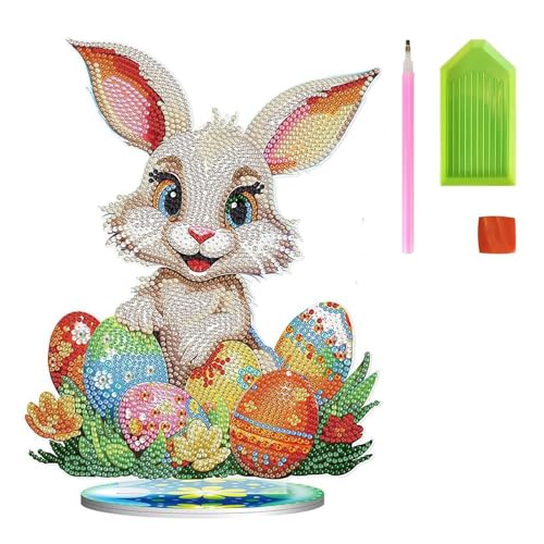 QYDMIN Diamond Painting Ostern, DIY Diamant Painting Set Diamant Painting Kaninchen, Handwerk Applique Mosaik Hase Ostereier Strass Kristall Dekoration Geschenk von QYDMIN