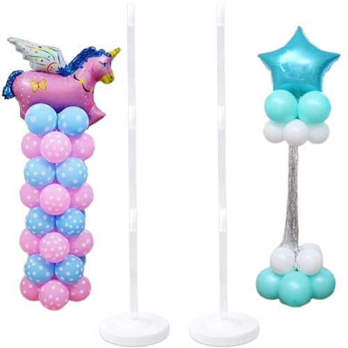 Ballonsäulenständer Kit,Ballon Stand Dekoration Set,2 Stück Sets 90CM Einstellbare Ballonbaum mit,Ballonhalter Wiederverwendbare Set,für Geburtstag Gartenparty Hochzeit Halloween Party Supplies Weihn von QYEHF