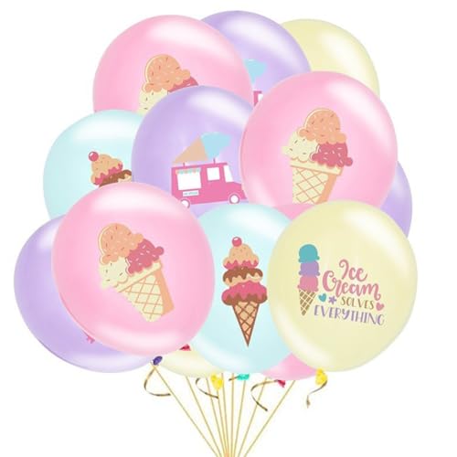 Ice Cream Balloon, 20 Stück Eiscreme Helium Ballons Luftballons Ballon Eistüten Heliumballons für Geburtstag Party Deko Geschenk Party Dekoration von QYEHF