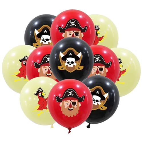 Piraten Luftballons,Piratenschif ballons Geburtstagsdeko,18PCS 12 Zoll Latex Ballon,Piratenschiff Ballons für Piraten Themen Partys Geburtstag Deko Halloween Party Zubehör von QYEHF