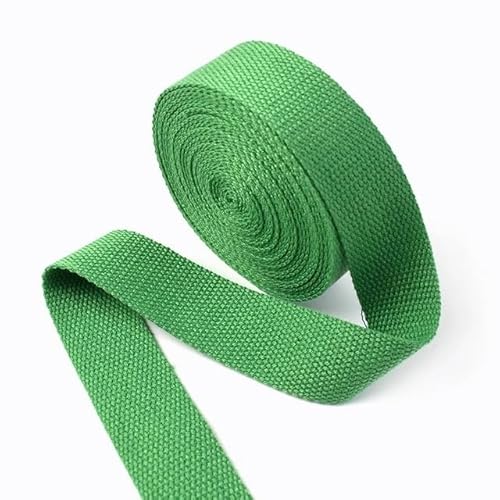 Gurtband 5 Meter 20/25/32/38 mm 1,3 mm dickes Baumwoll-Gurtband, Taschengurt, Bekleidungsbänder, Gürtel, DIY, Kleidung, Nähband, Schrägband(Green,32mm) von QYGCYOO