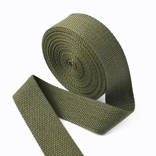 Gurtband 5 Meter 20/25/32/38 mm 1,3 mm dickes Baumwoll-Gurtband, Taschengurt, Bekleidungsbänder, Gürtel, DIY, Kleidung, Nähband, Schrägband(Green01,32mm) von QYGCYOO