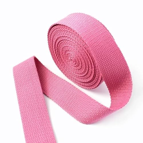 Gurtband 5 Meter 20/25/32/38 mm 1,3 mm dickes Baumwoll-Gurtband, Taschengurt, Bekleidungsbänder, Gürtel, DIY, Kleidung, Nähband, Schrägband(Pink,20mm) von QYGCYOO