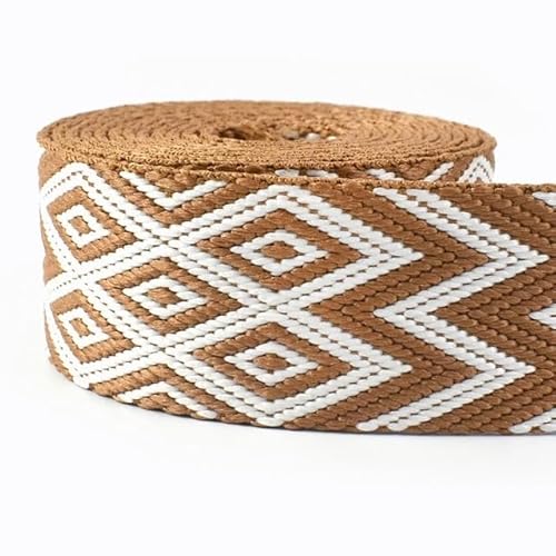 Gurtband 5 Meter 38 mm Jacquard-Gurtband for Taschengurt, ethnisches Band, Gepäck, Dekor, Nähen, Schrägband, DIY-Gürtel, Schuhe, Zubehör(RD200-04) von QYGCYOO