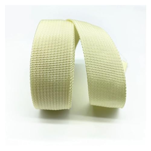 Gurtband 5 Yards 30 mm Canvas-Band, Gürteltaschen-Gurtband, Nylon-Gurtband, Haustier-Gurtband, Rucksack-Umreifung, Nähen, Tasche, Gürtel, Zubehör(Cream) von QYGCYOO