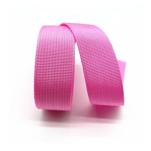 Gurtband 5 Yards 30 mm Canvas-Band, Gürteltaschen-Gurtband, Nylon-Gurtband, Haustier-Gurtband, Rucksack-Umreifung, Nähen, Tasche, Gürtel, Zubehör(Pink) von QYGCYOO