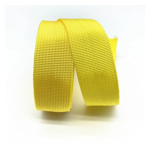 Gurtband 5 Yards 30 mm Canvas-Band, Gürteltaschen-Gurtband, Nylon-Gurtband, Haustier-Gurtband, Rucksack-Umreifung, Nähen, Tasche, Gürtel, Zubehör(Yellow) von QYGCYOO