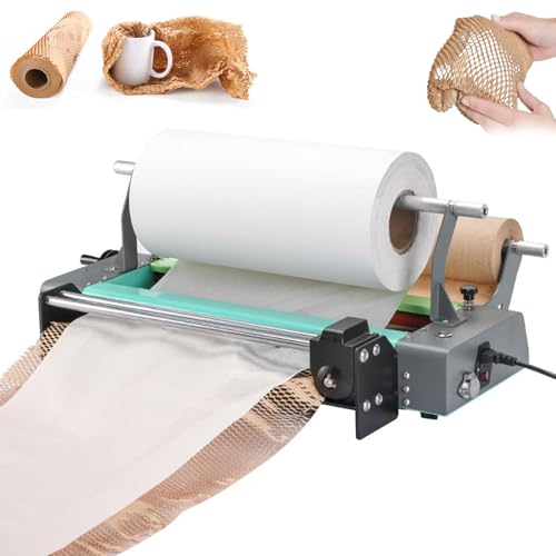 QYLTTDM Waben-Packpapierrollenspender, Geschwindigkeit 8 M/Min Elektrische Waben-Papierspannmaschine, Mit 2 Betriebsmodi, Breite 51 cm/Glatt, Mit Professionellem Gleitmesser, Für Den Umzugsversand von QYLTTDM