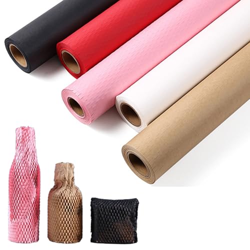 QYLTTDM Waben-Verpackungspapierrolle, Nachhaltiges Waben-Packpapier, Breite 50 cm, Luftpolsterfolienrolle, Braunes Geschenkpapier, Luftpolsterfolie Für Umzüge Und Zum Verpacken Zerbrechlicher von QYLTTDM