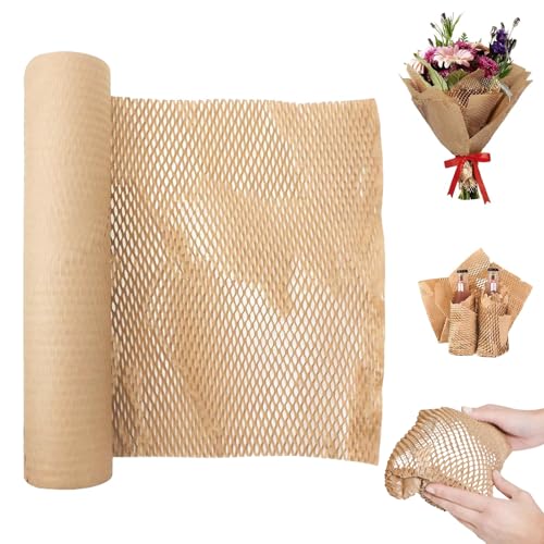 QYLTTDM Wabenförmige Verpackungspapierrolle, Braunes Packpapier, Luftpolsterfolie Für Den Umzug, Für Den Umzug, Den Versand Zerbrechlicher Pakete – Umweltfreundliche Alternative Zu Luftpolsterfolie von QYLTTDM