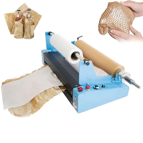 Waben-Packpapierrollenspender, 0-35 M/Min Wellpappen-Schneidemaschine, 2 Betriebsarten, Mit Professionellem Gleitmesser, Spannung Und Geschwindigkeit Einstellbar, Automatischer Papierauswurfwickler von QYLTTDM