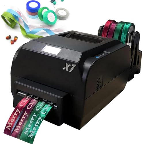 Satinband-Druckmaschine, 150 mm/s automatischer digitaler Banddrucker mit Bandhalter, Stempeldruckmaschine for Verpacken von Geschenken, 12–20 mm Breite, unterstützt über 50 Sprachen von QYOEGSQ