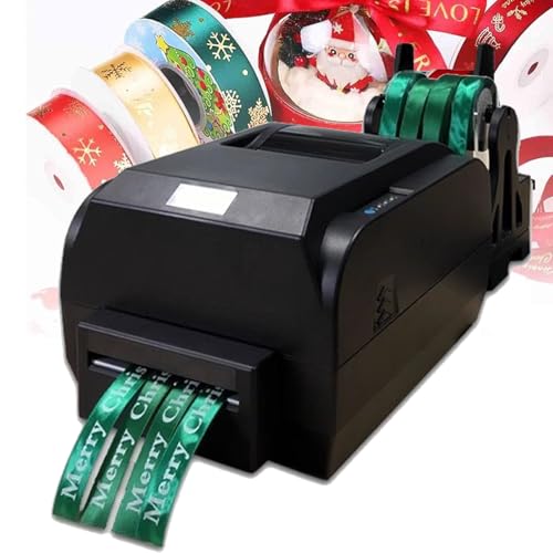 Satinband-Druckmaschine,automatischer digitaler Banddrucker mit Bandhalter, digitaler Stempeldruck for Verpacken von Geschenken,12–20mm Breite,unterstützt über 50Sprachen,for Verpacken von Geschenken von QYOEGSQ