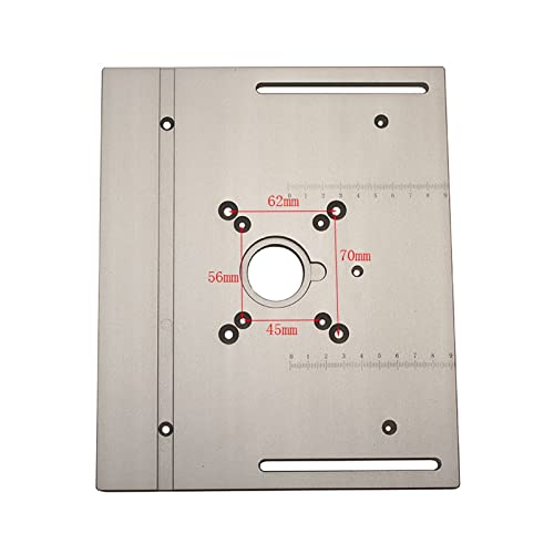 Holzbearbeitungs -Protraktor Aluminium-Frästisch-Einsatzplatte mit Gehrungslehre for Holzbearbeitungsbänke, Tischkreissäge, multifunktionale Trimmer-Graviermaschine Stabil und bequem(A-01) von QZCX