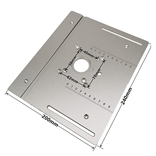 Holzbearbeitungs -Protraktor Aluminium-Frästisch-Einsatzplatte mit Gehrungslehre for Holzbearbeitungsbänke, Tischkreissäge, multifunktionale Trimmer-Graviermaschine Stabil und bequem(Type-A) von QZCX