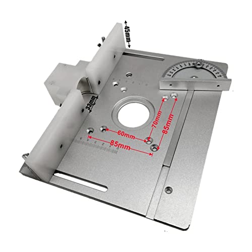 Holzbearbeitungs -Protraktor Multifunktionale Aluminium-Fräsertisch-Einsatzplatte Holzbearbeitung Elektro-Holzfräser-Flip-Platte for Werkbänke Fräserplatte Stabil und bequem(Set B) von QZCX