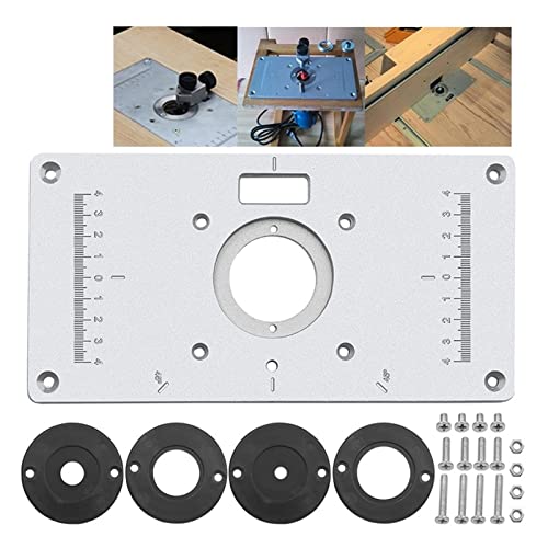 Holzbearbeitungs -Protraktor Multifunktionale Aluminium-Frästisch-Einsatzplatte Holzbearbeitungsbänke Holzfräser-Trimmer-Modelle Graviermaschine Stabil und bequem von QZCX