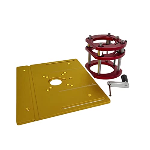 Holzbearbeitungs -Protraktor Router Lift Kit mit Aluminium-Fräserplatte for Motoren mit 65 mm Durchmesser, Holzbearbeitungs-Fräsertisch, Werkbank, Trimmer, Graviermaschine Stabil und bequem(Set B) von QZCX