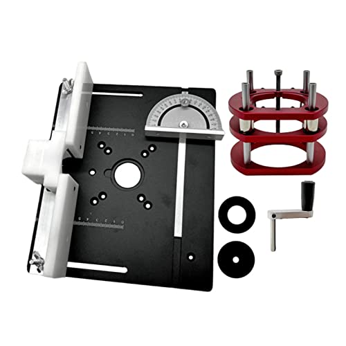 Holzbearbeitungs -Protraktor Router Lift Kit mit Aluminium-Fräserplatte for Motoren mit 65 mm Durchmesser, Holzbearbeitungs-Fräsertisch, Werkbank, Trimmer, Graviermaschine Stabil und bequem(Set D) von QZCX