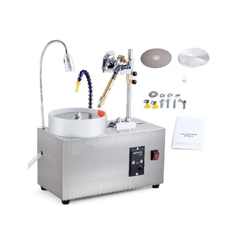 Schmuckpolierer Edelstein-Facettiermaschine, 180 W Jade-Schleif-Poliermaschine, 0-2980 U/min einstellbare Rotationsschwindigkeit Rock Jewel Winkelpolierer Geringe Vibration von QZCX