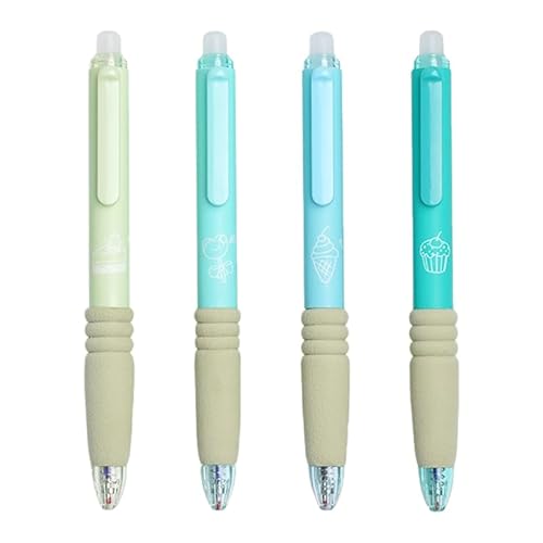 QZKJQDD Radierbarer Kugelschreiber, 4 Stück Radierbare Stifte, Einziehbare Tintenroller Radierbar, Gelstift, Radierbar für Studenten, Geschenke, Schulbedarf, Bürobedarf (0,5 mm blau) von QZKJQDD