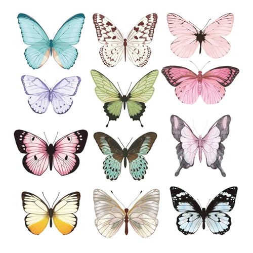 QZKJQDD Schmetterlinge Deko Sticker, 3D Deko Schmetterlinge, Schmetterling Home Decor, Sticker 3D Wandtattoo Wand Deko, 36 Stück Verschieden Deko Schmetterlinge - 13,5 * 11,5CM/8,5 * 7,0CM von QZKJQDD