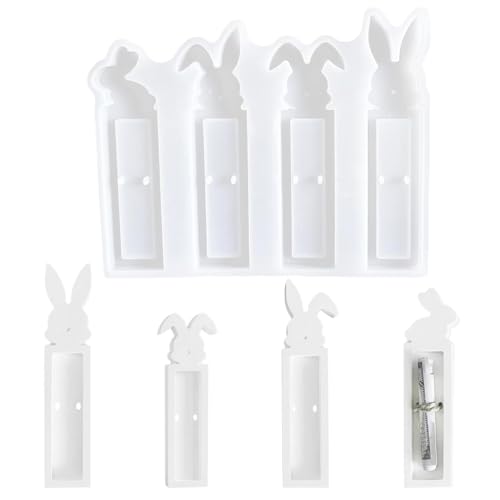 QZKJQDD Silikonform Ostern Geldgeschenk, 4 Stück Silikonform Ostern, Osterhase Silikonform Geldgeschenk, Silikonformen Gießformen Ostern, Für DIY Epoxidharz Formen Ostern（Kaninchen Geldgeschenk B） von QZKJQDD