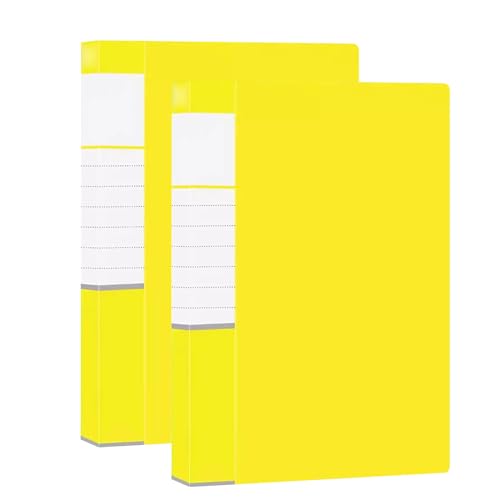 Display-Ordner, 2er-Pack Präsentationsmappen, 60 Hüllen, A4-Anzeigebuchdokumente, transparente Ordner mit transparenten Taschen, Präsentationsmappe(Yellow) von QZLNONTK