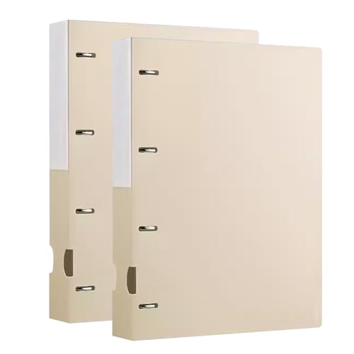 Display-Ordner, A4-Ringordner, 2 Stück, Sichtbücher, Ordner, 100 Blatt Kapazität, Taschen, Buchdokumentordner(Beige) von QZLNONTK