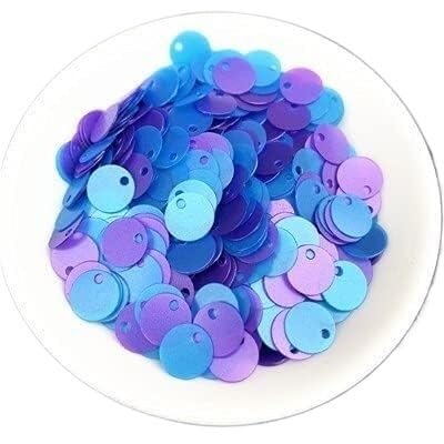 Pailletten, Bastelpailletten, 1 Packung, verschiedene Größen, 6 mm, 8 mm, 10 mm, flache runde Pailletten, matt glitzernde PVC-Pailletten, Pailletten for Damen, Bekleidungszubehör(Matte Rose L Blue,8mm von QZLNONTK